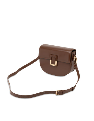 Mocha Victoria Leather Crossbody Bag- Choc | Mocha Australia