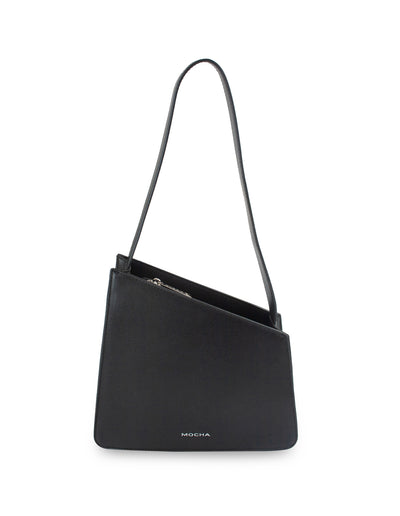 Mocha Eleanor Asymmetrical Shoulder Bag- Black | Mocha Australia