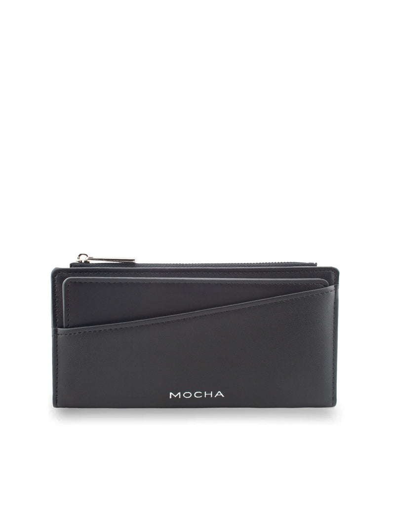 Mocha Amy Asymmetrical Long Wallet- Black | Mocha Australia