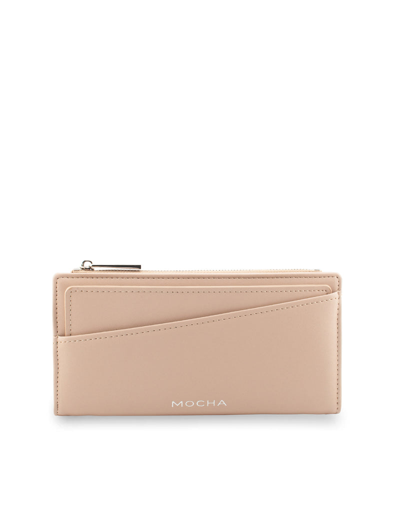 Mocha Amy Asymmetrical Long Wallet- Nude | Mocha Australia