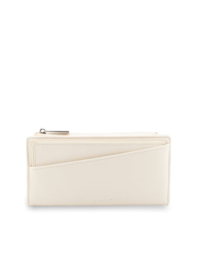 Mocha Amy Asymmetrical Long Wallet- Cream | Mocha Australia