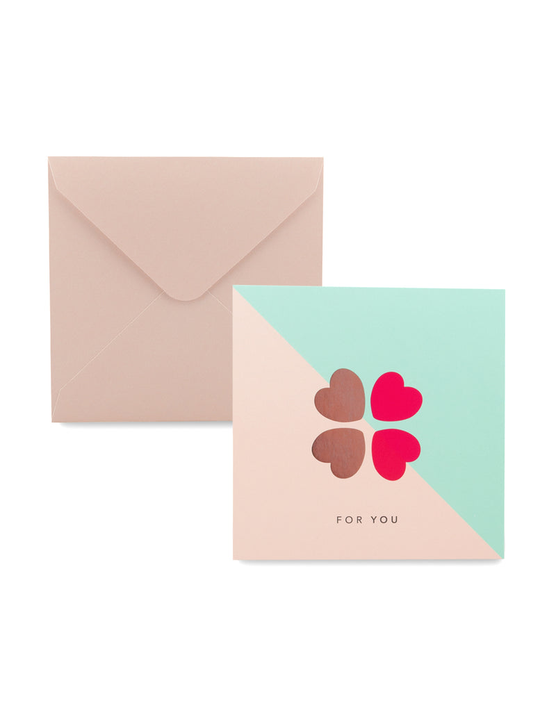 Mocha Nicki Square Greeting Cards- For You Clover | Mocha Australia