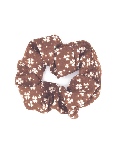 Mocha Crepe Floral Scrunchie- Choc Ditsy | Mocha Australia