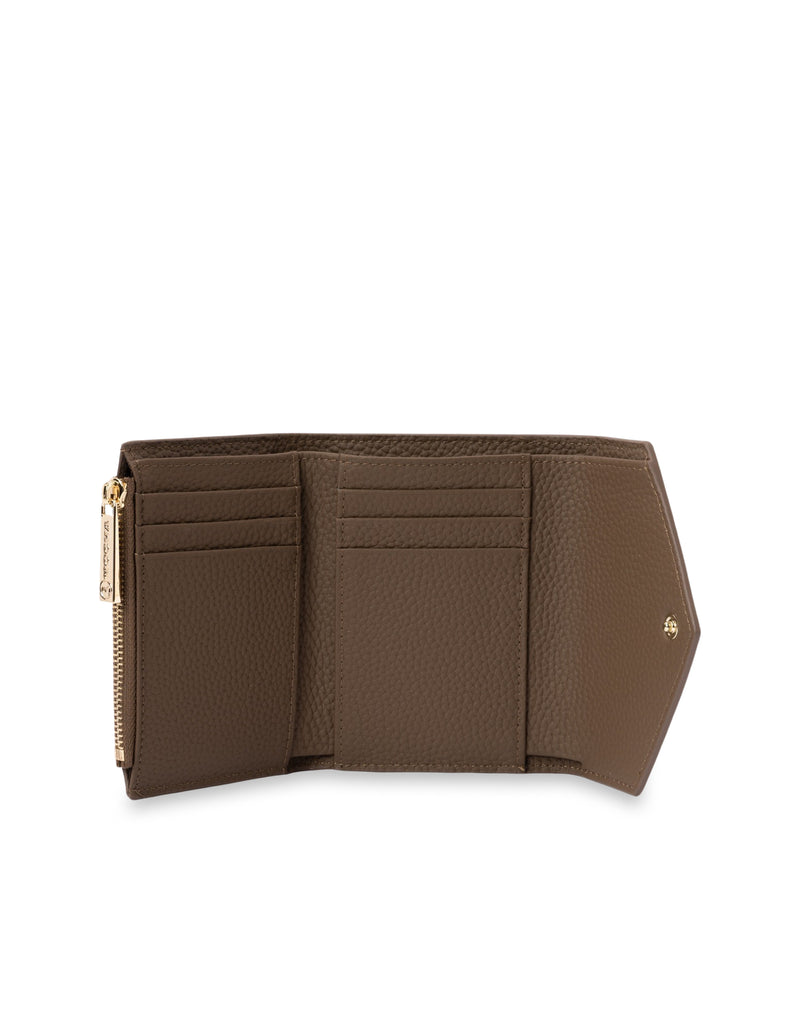 Mocha Naomi Leather Small Wallet- Dark Taupe | Mocha Australia