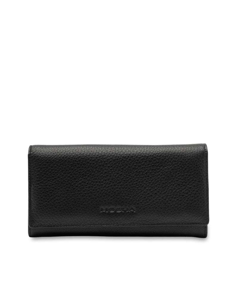 Mocha Vivian Leather Long Wallet- Black | Mocha Australia