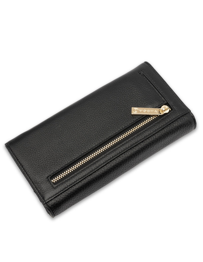 Mocha Vivian Leather Long Wallet- Black | Mocha Australia