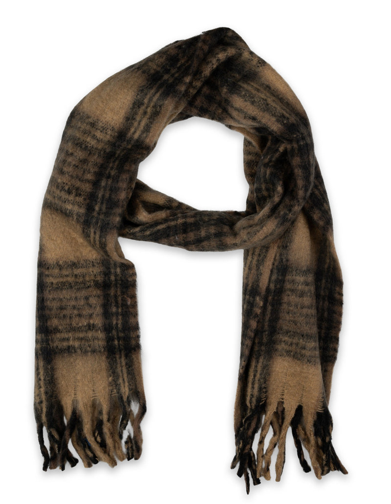 Mocha Cosy Plaid Scarf- Tan | Mocha Australia