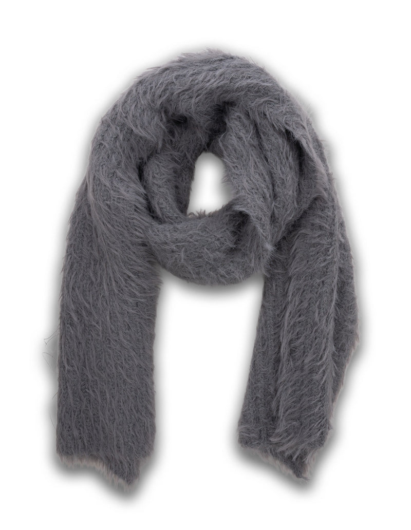 Mocha Fluffy Plain Scarf- Grey | Mocha Australia