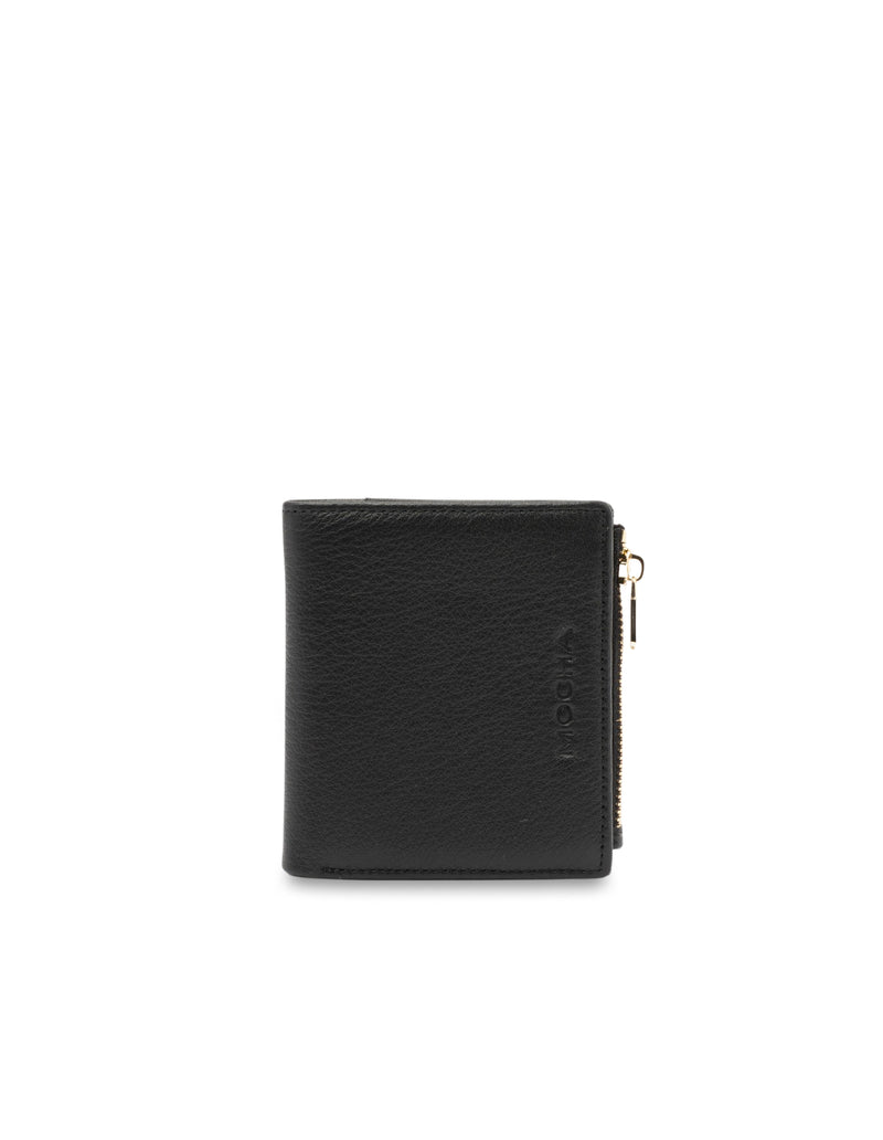 Mocha Alison Leather Small Wallet- Black | Mocha Australia