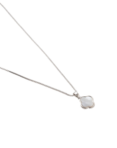 Mocha Pearl Clover Necklace- Silver | Mocha Australia