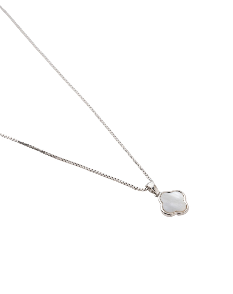 Mocha Pearl Clover Necklace- Silver | Mocha Australia