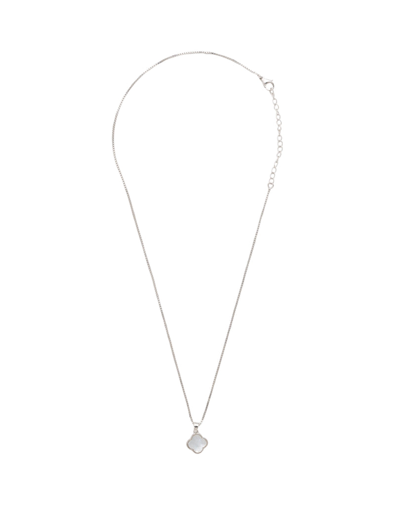 Mocha Pearl Clover Necklace- Silver | Mocha Australia