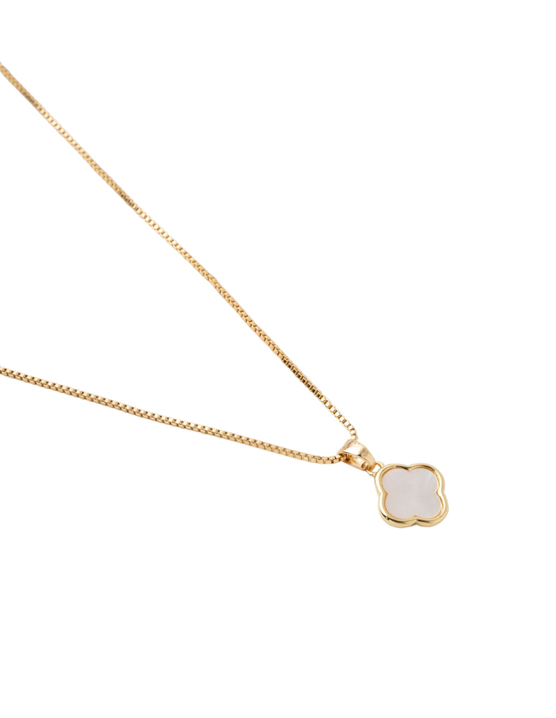 Mocha Pearl Clover Necklace- Gold | Mocha Australia