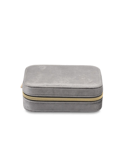 Mocha Velvet Rectangular Jewellery Case- Grey | Mocha Australia
