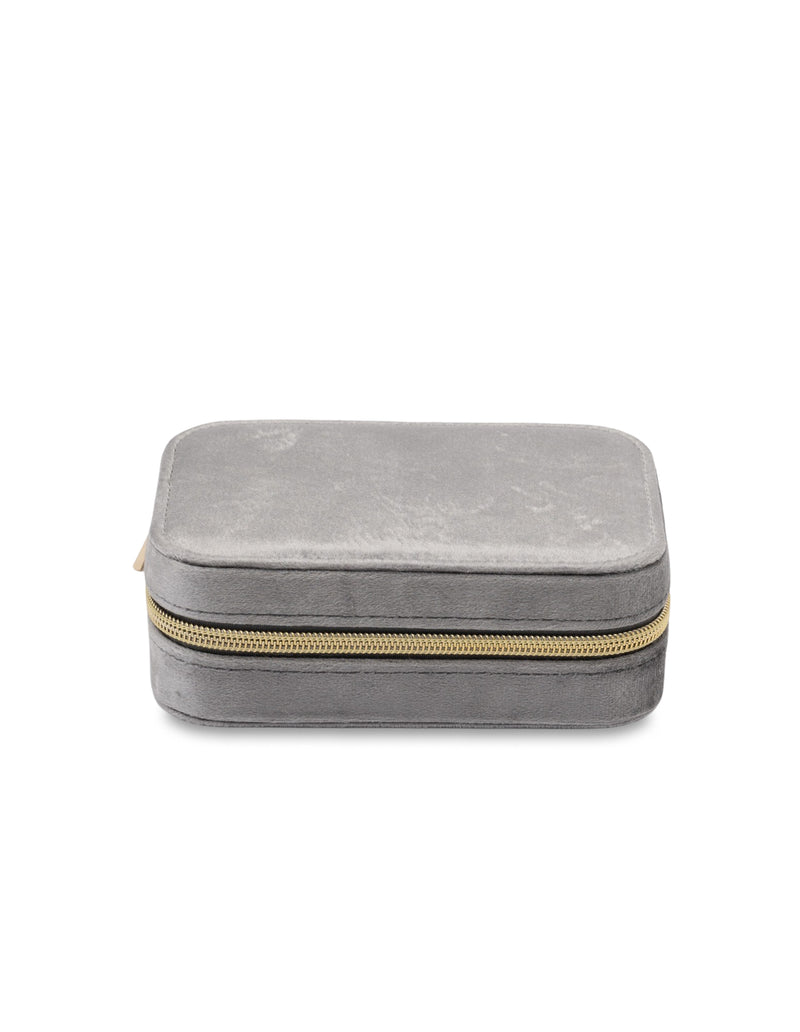 Mocha Velvet Rectangular Jewellery Case- Grey | Mocha Australia
