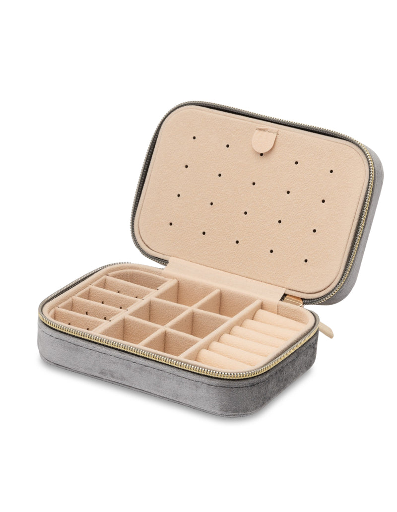 Mocha Velvet Rectangular Jewellery Case- Grey | Mocha Australia