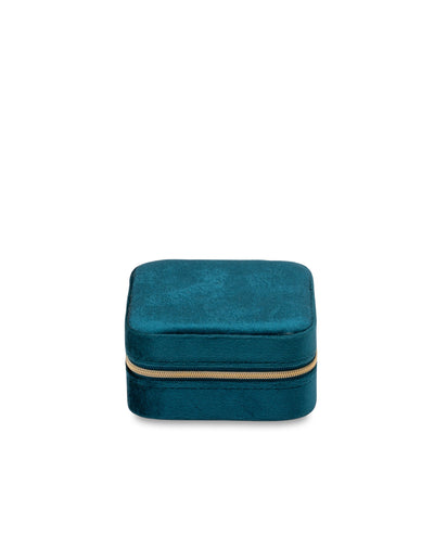 Mocha Velvet Square Jewellery Case- Teal | Mocha Australia