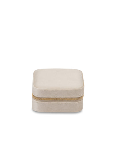 Mocha Velvet Square Jewellery Case- Pearl | Mocha Australia