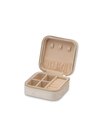 Mocha Velvet Square Jewellery Case- Pearl | Mocha Australia