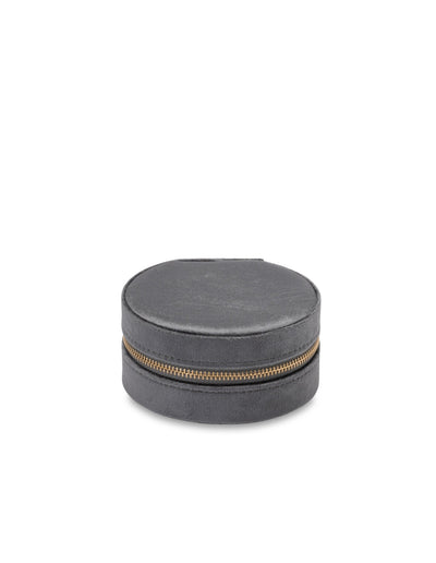 Mocha Velvet Round Jewellery Case- Grey | Mocha Australia