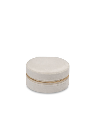 Mocha Velvet Round Jewellery Case- Pearl | Mocha Australia