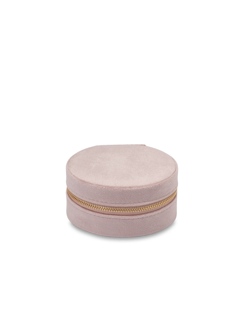 Mocha Velvet Round Jewellery Case- Pink | Mocha Australia