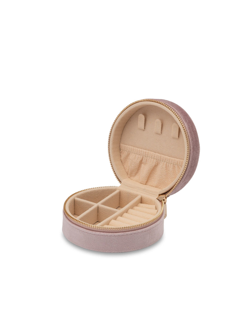 Mocha Velvet Round Jewellery Case- Pink | Mocha Australia