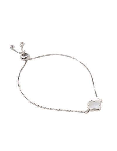 Mocha Pearl Clover Bracelet- Silver | Mocha Australia