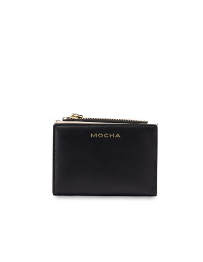 Mocha Small Classic Arya Wallet - Black/Ivory | Mocha Australia
