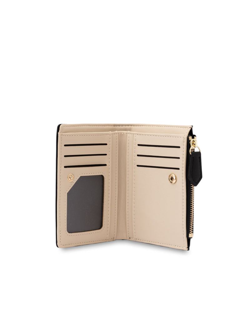 Mocha Small Classic Arya Wallet - Black/Ivory | Mocha Australia