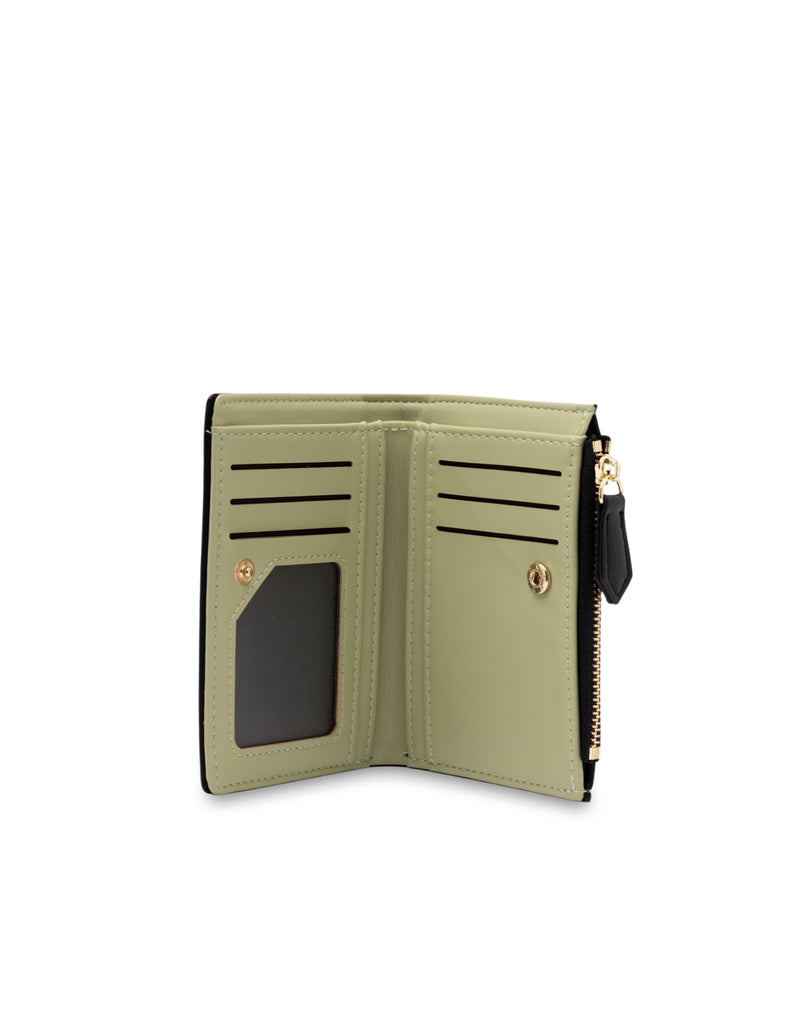 Mocha Small Classic Arya Wallet - Black/Matcha | Mocha Australia