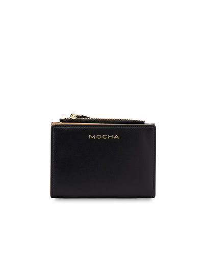Mocha Small Classic Arya Wallet - Black/Camel | Mocha Australia