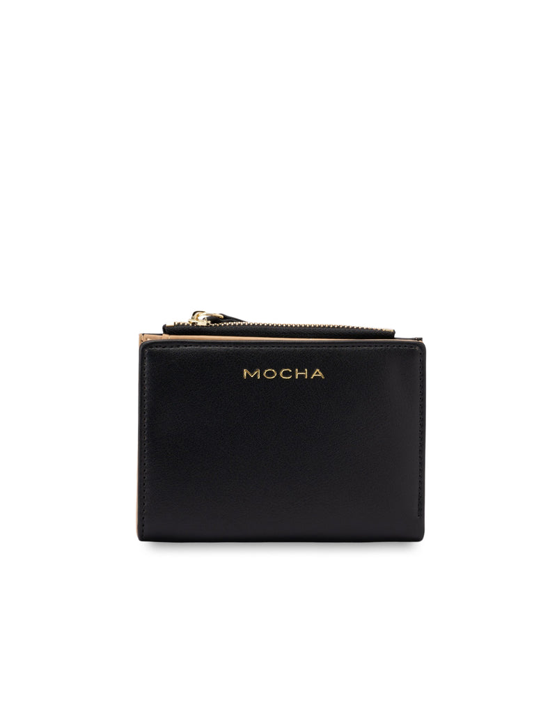 Mocha Small Classic Arya Wallet - Black/Camel | Mocha Australia