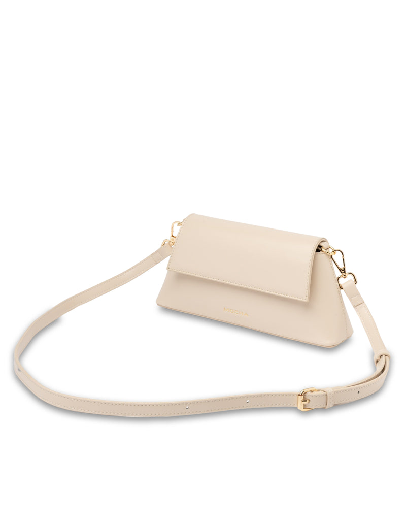 Mocha Ava Baguette Crossbody Bag- Beige | Mocha Australia
