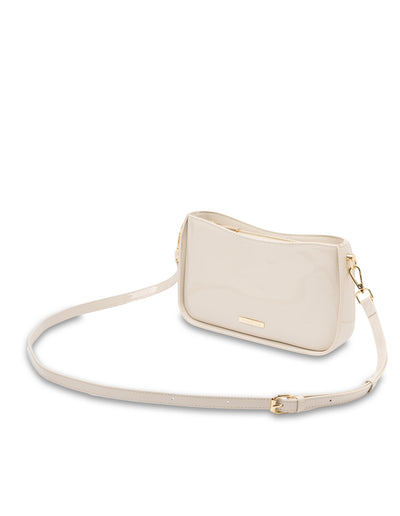 Mocha Willow Patent Crossbody Bag - Oat | Mocha Australia