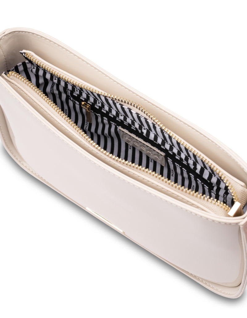 Mocha Willow Patent Crossbody Bag - Oat | Mocha Australia