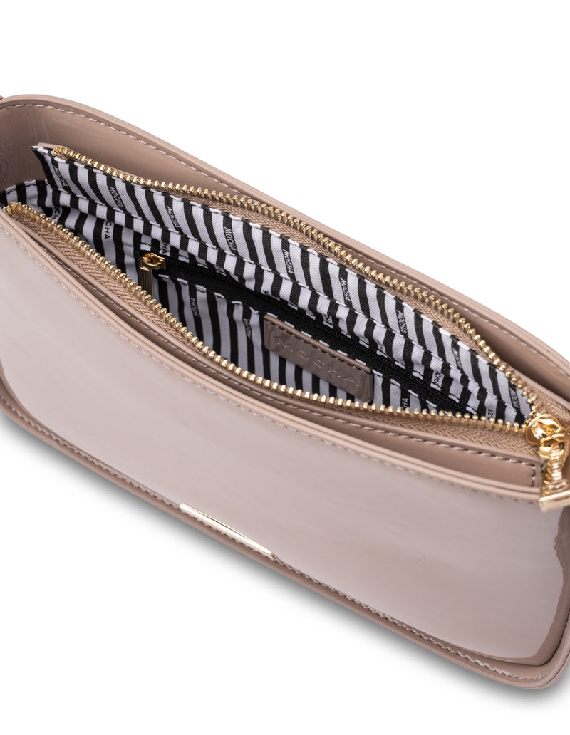 Mocha Willow Patent Crossbody Bag - Dusty Rose | Mocha Australia