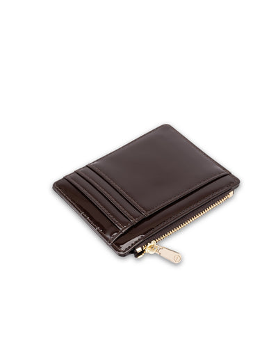Mocha Willow Patent Card Holder - Espresso | Mocha Australia