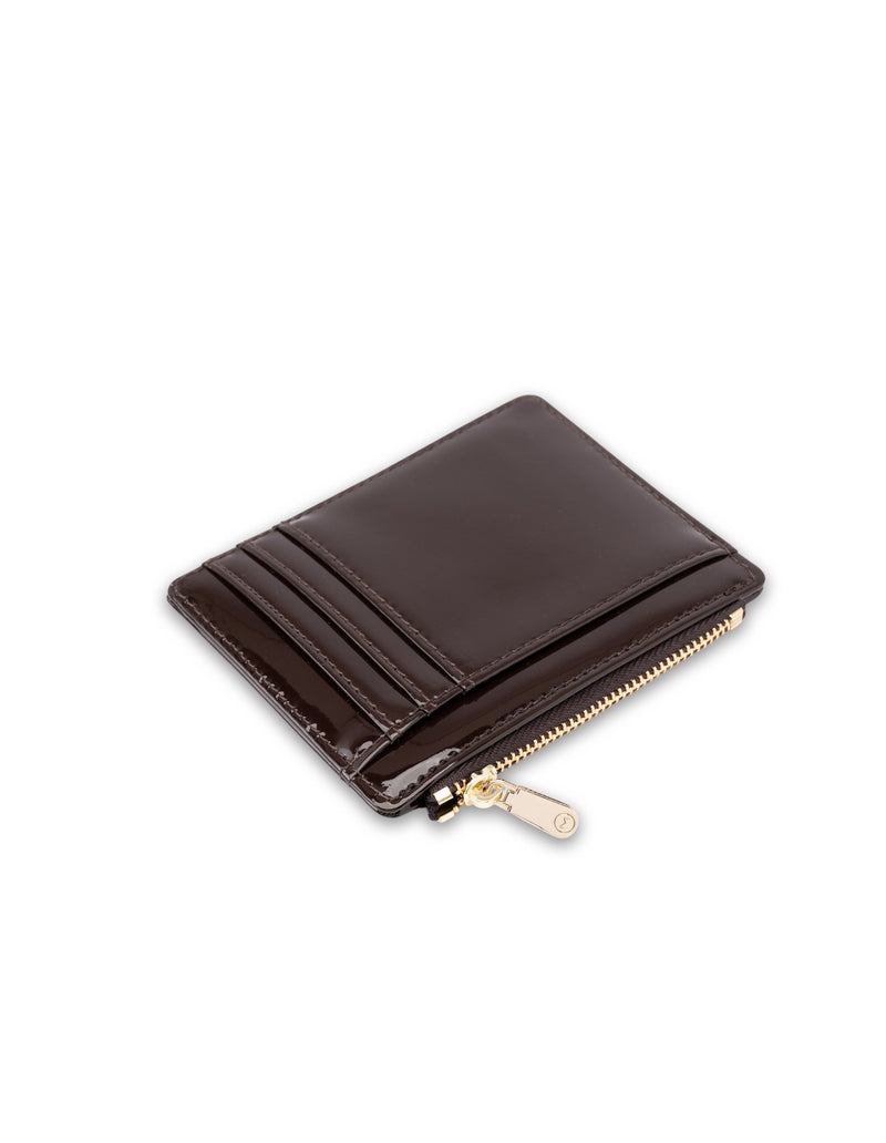 Mocha Willow Patent Card Holder - Espresso | Mocha Australia