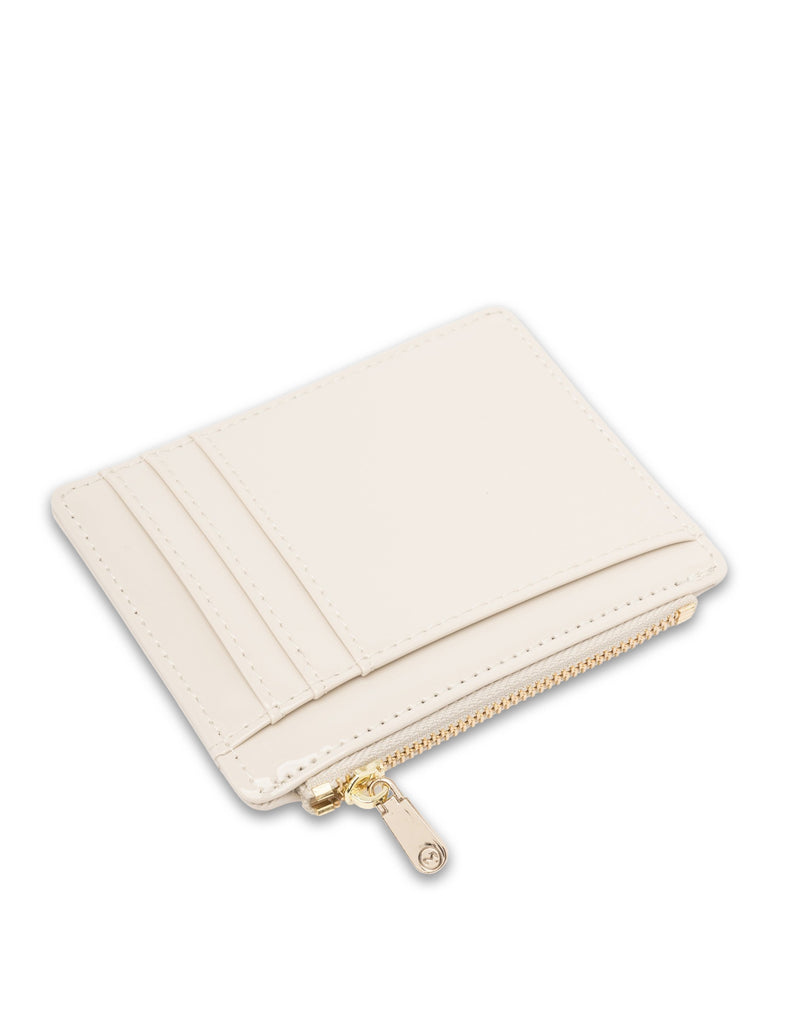 Mocha Willow Patent Card Holder - Oat | Mocha Australia