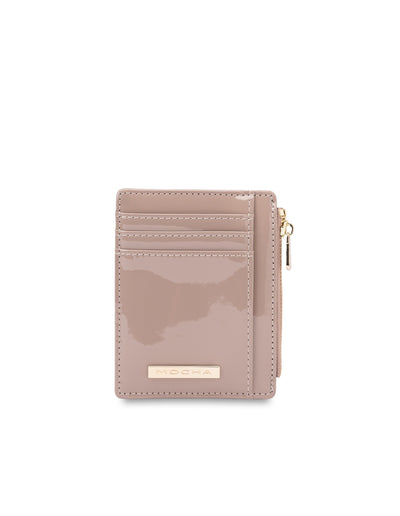 Mocha Willow Patent Card Holder - Dusty Rose | Mocha Australia