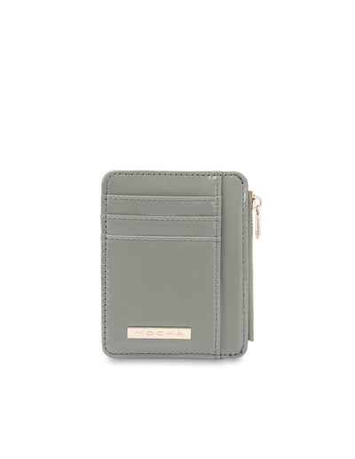Mocha Willow Patent Card Holder - Sage | Mocha Australia