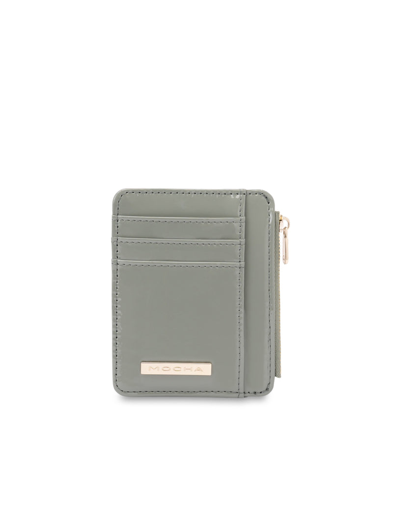 Mocha Willow Patent Card Holder - Sage | Mocha Australia