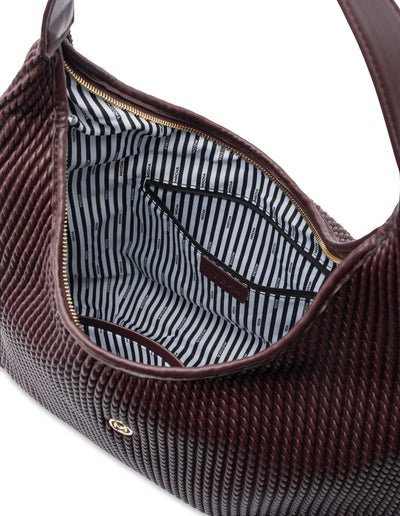 Mocha Serena Soft Shoulder Bag - Burgundy