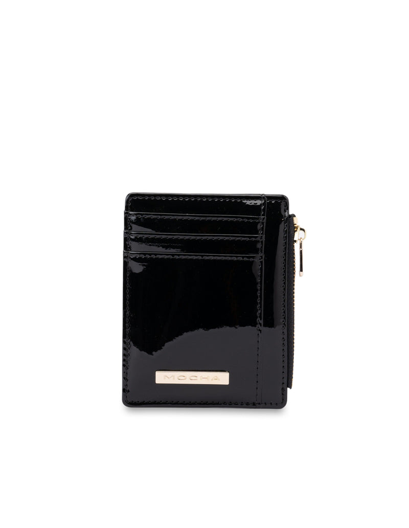 Mocha Willow Patent Card Holder - Black | Mocha Australia