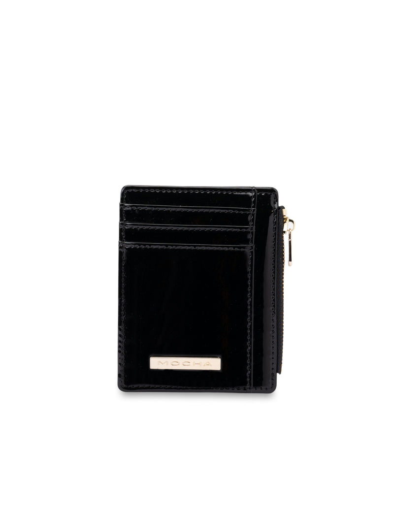 Mocha Willow Patent Card Holder - Black | Mocha Australia