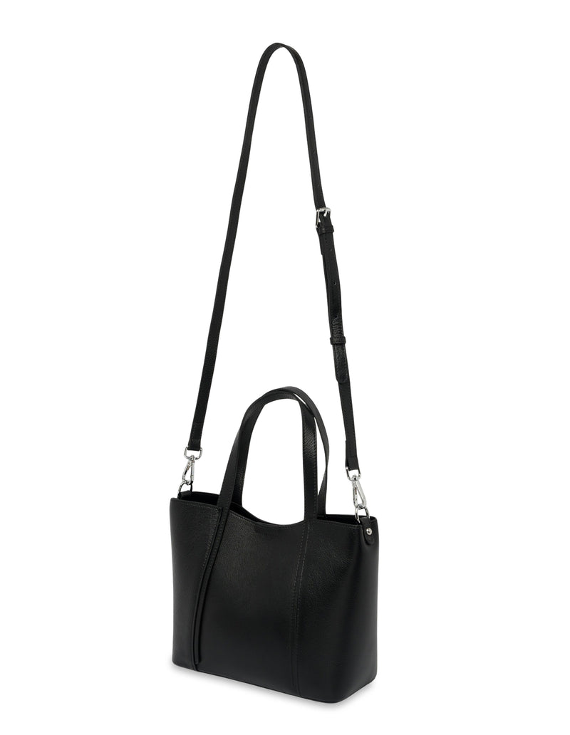 Mocha Valerie Leather Small Tote - Black | Mocha Australia