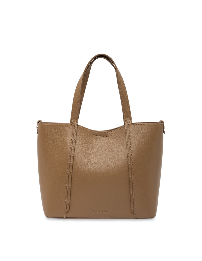Mocha Valerie Leather Small Tote - Tan | Mocha Australia