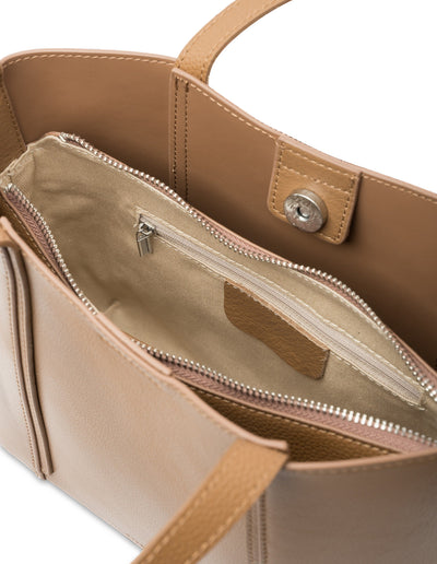 Mocha Valerie Leather Small Tote - Tan | Mocha Australia