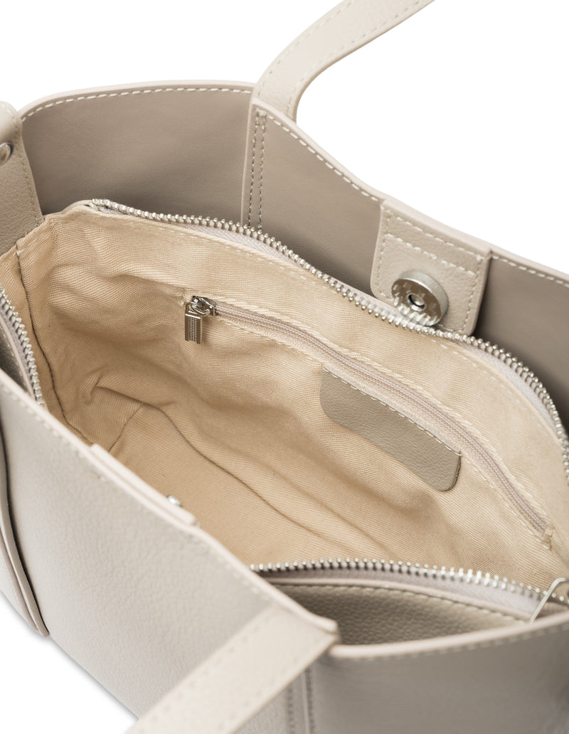 Mocha Valerie Leather Small Tote - Light Grey | Mocha Australia